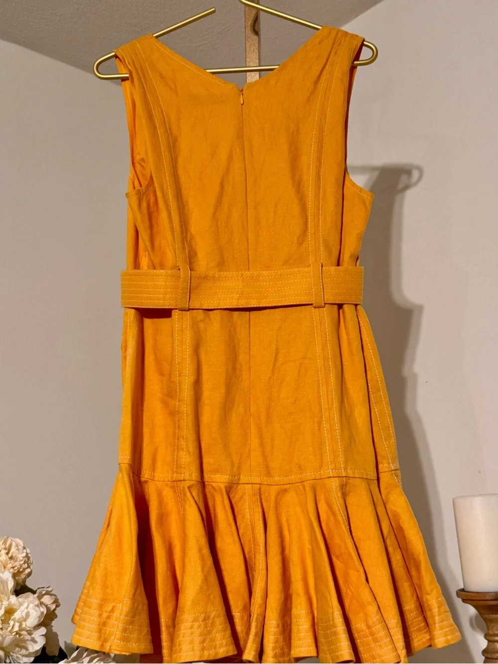 Zimmermann Bright Golden-Orange V-Neck Dress - Picture 7 of 16